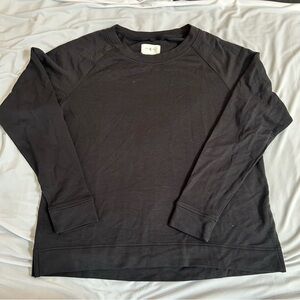 Lou & Grey from LOFT Black Crewneck Lightweight Sweatshirt Size Medium